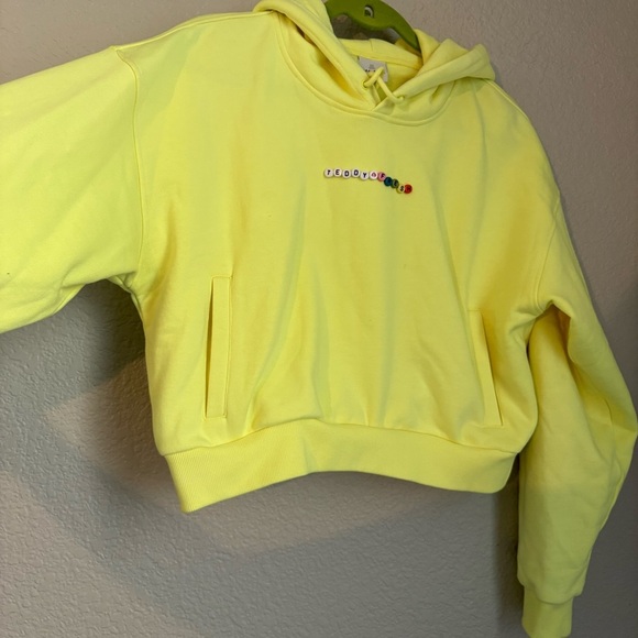 Teddy Fresh Hoodie Highlighter Neon Yellow Cropped Friendship Bracelet - Picture 6 of 11